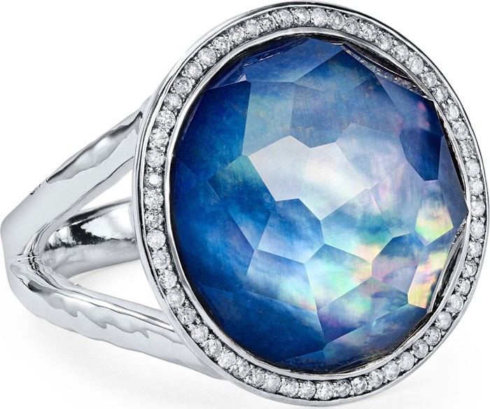 IPPOLITA Stella Lollipop Ring in Royal Doublet with Diamonds, 0.23