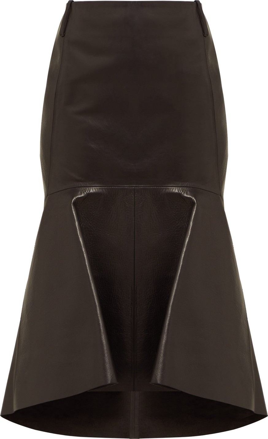 Balenciaga Fishtail-hem leather skirt