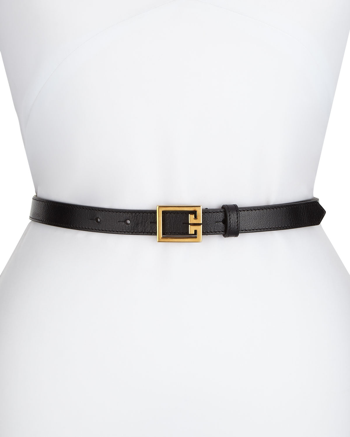 Givenchy Leather Belt w/ Double G Buckle