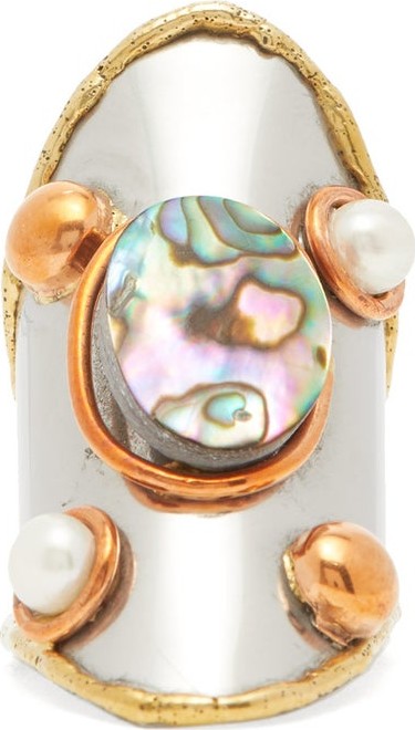 Sylvia Toledano Abalone and pearl-embellished ring