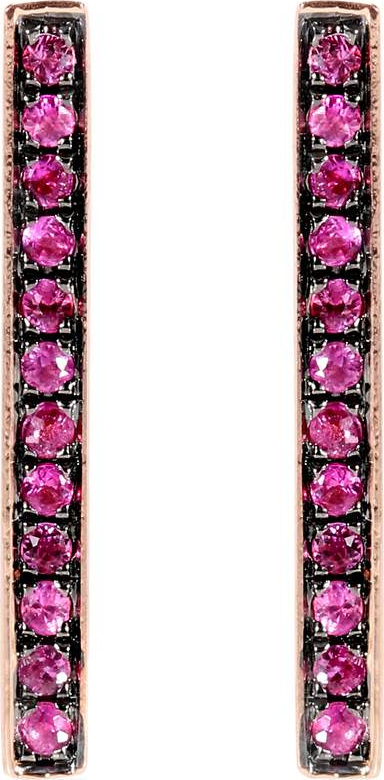 Sydney Evan Medium Bar 14kt gold earrings