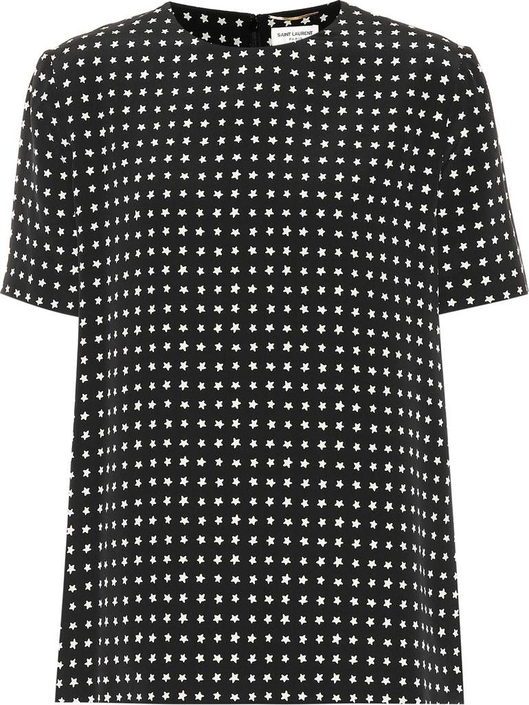 Saint Laurent Star-printed silk top