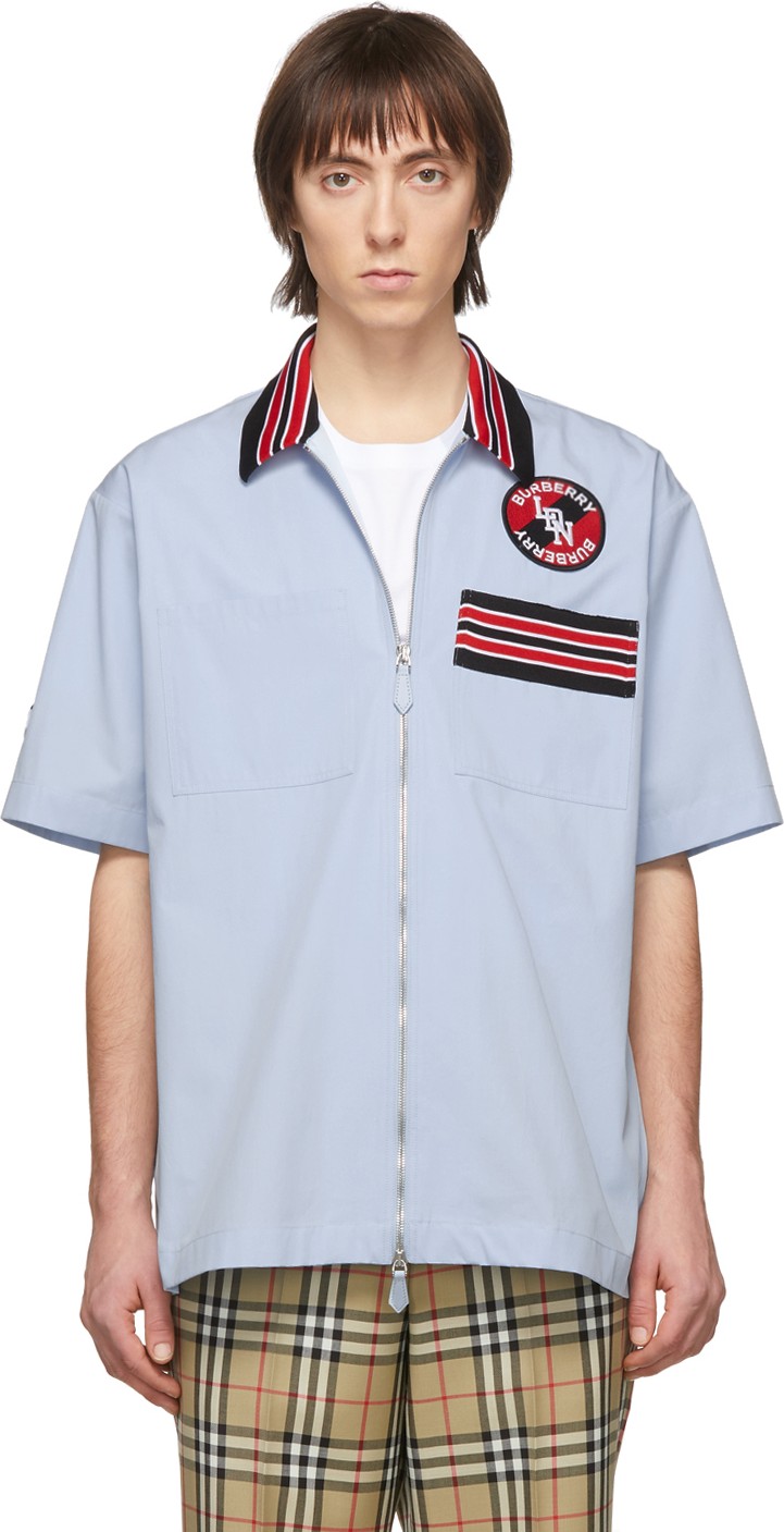 Burberry London England Blue Hagan Casual Shirt