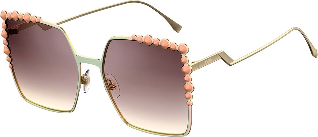 Fendi Can Eye Studded Oversized Square Sunglasses