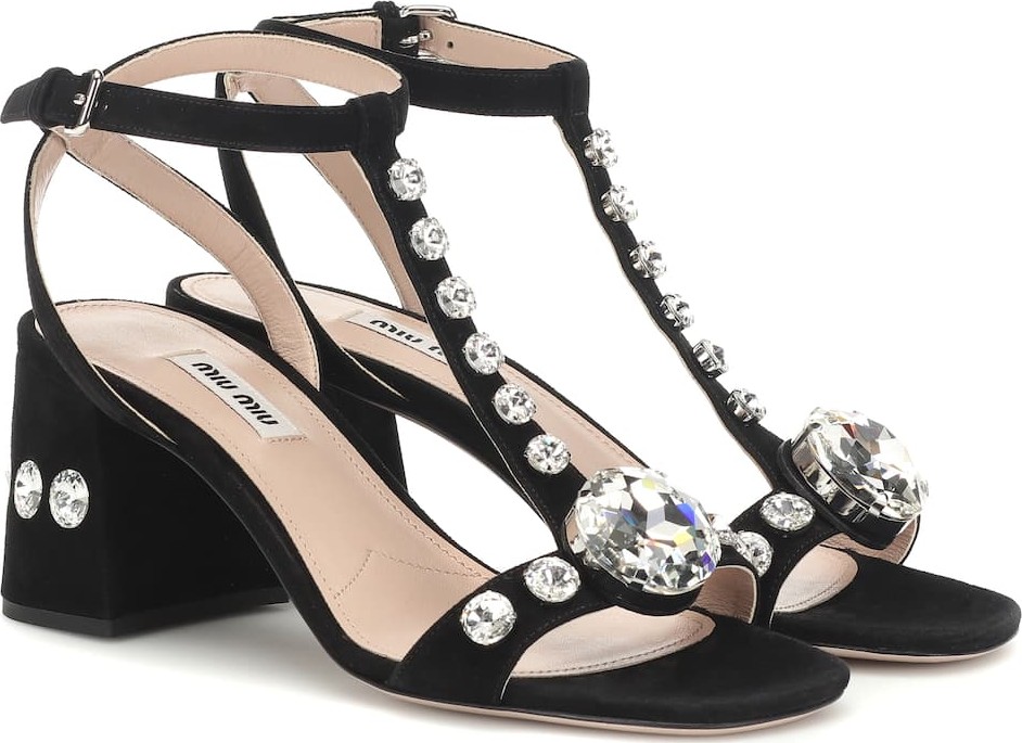 Miu Miu Embellished suede sandals