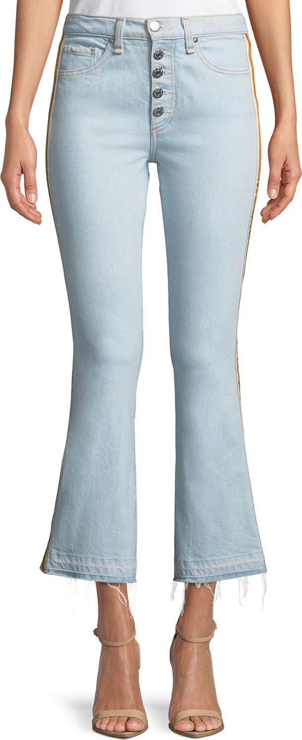 Veronica Beard Carolyn Baby Boot Cropped Jeans with Tux Side