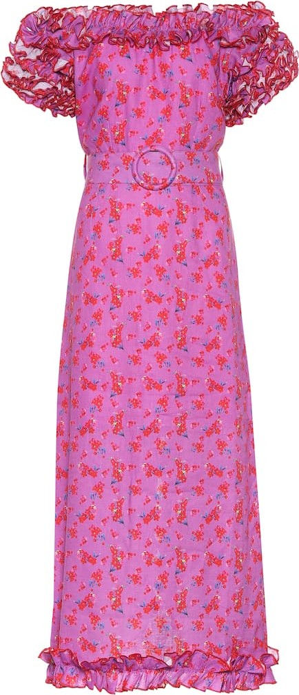 Gül Hürgel Floral-printed linen dress