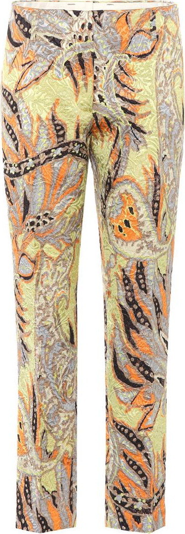 Dries Van Noten Floral jacquard cropped trousers