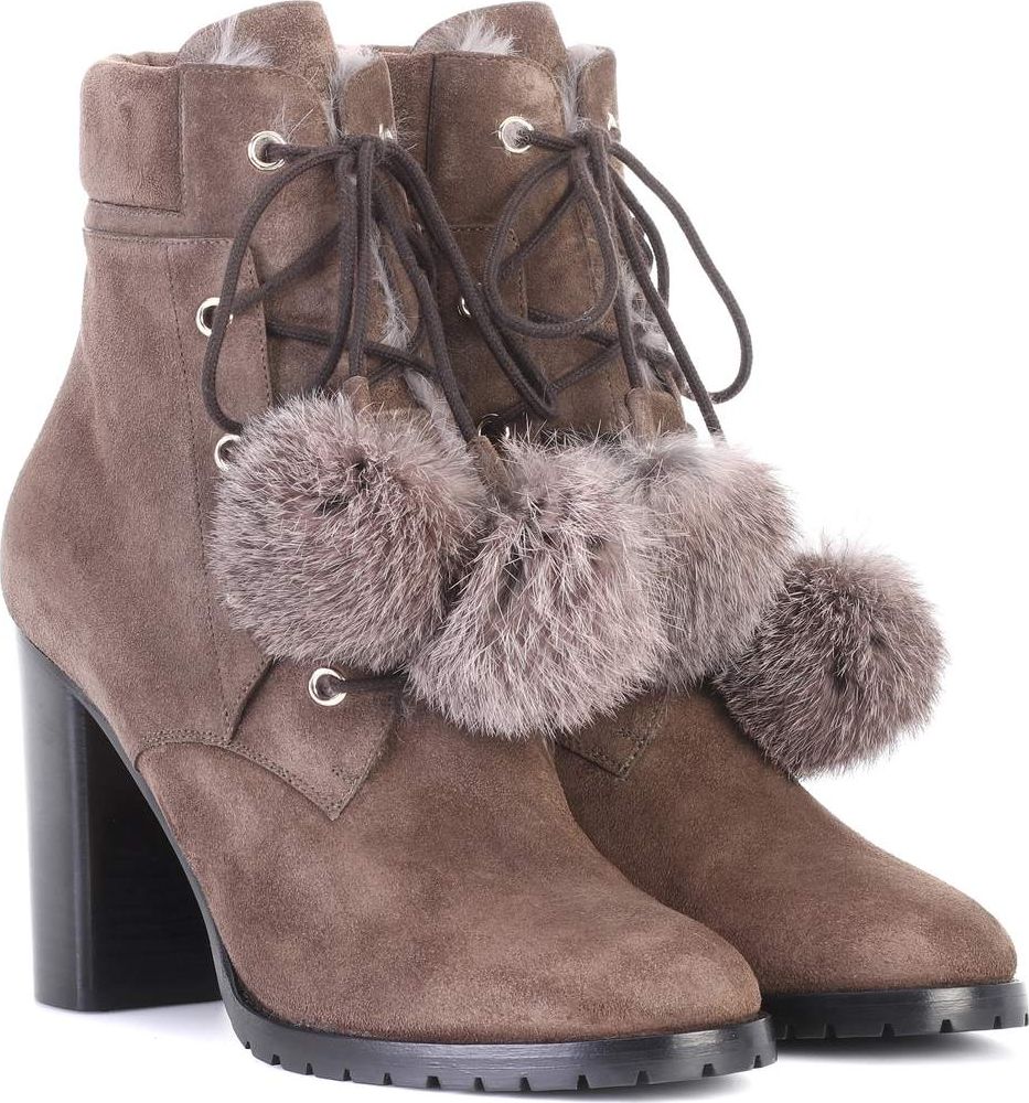 Jimmy Choo Elba 95 fur-lined suede boots