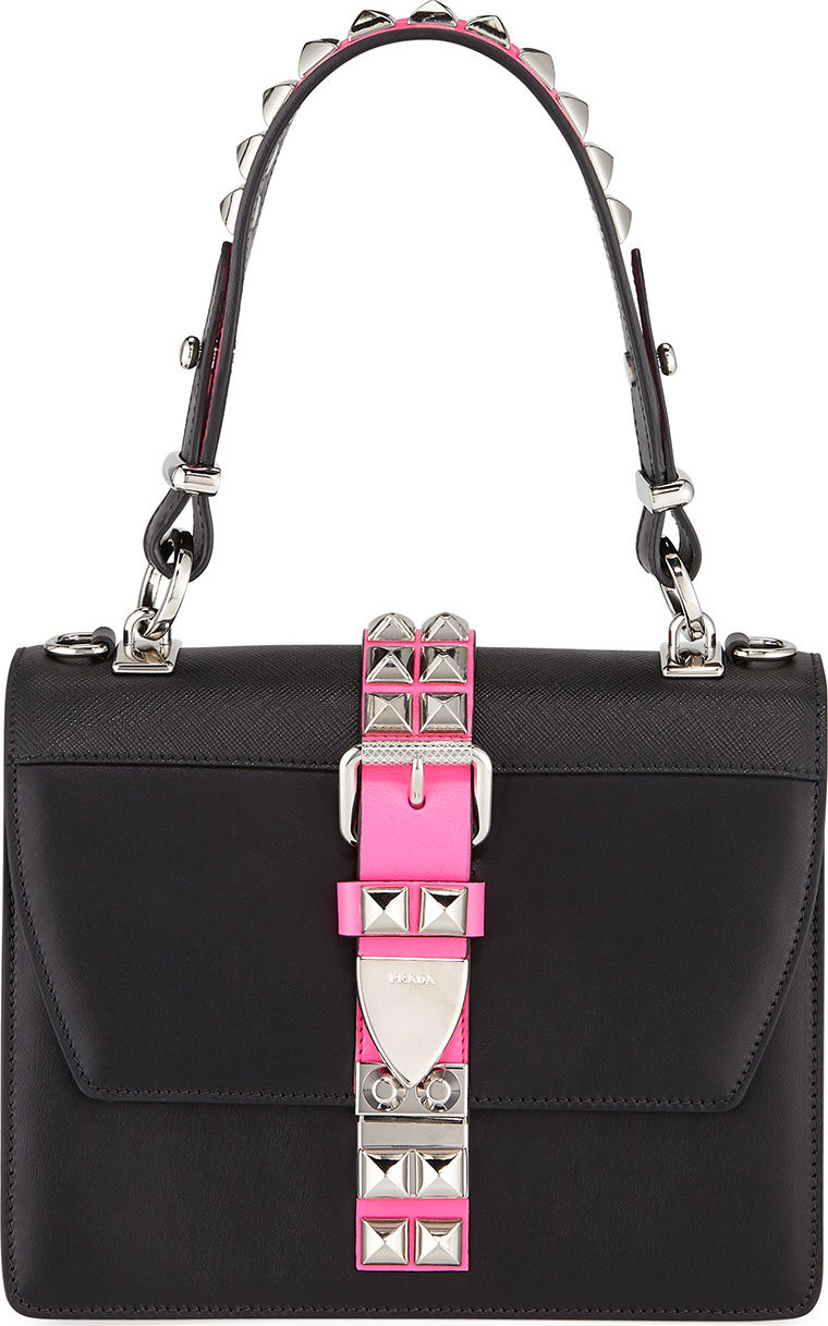Prada Elektra City Calf & Saffiano Leather Top-Handle Bag