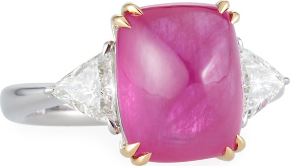 Alexander Laut Sugarloaf Platinum Ruby & Diamond Ring, Size 7