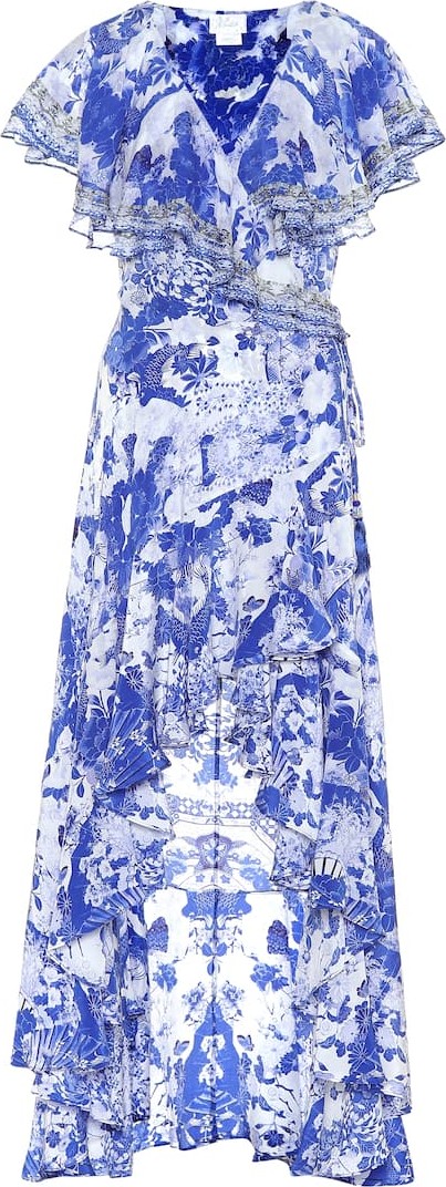 Camilla Embellished silk maxi wrap dress