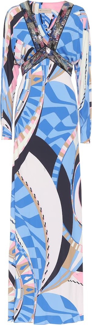 Emilio Pucci Sequined jersey maxi dress