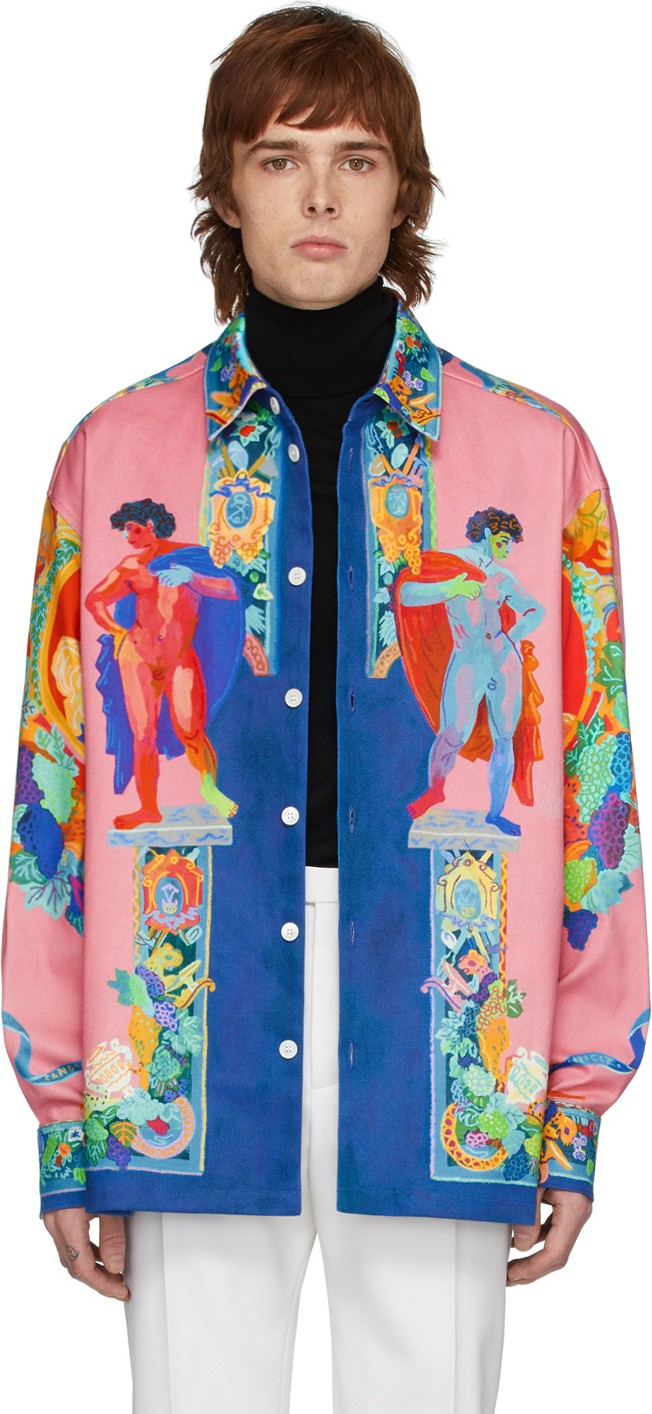 Versace Multicolor Painting Shirt Jacket