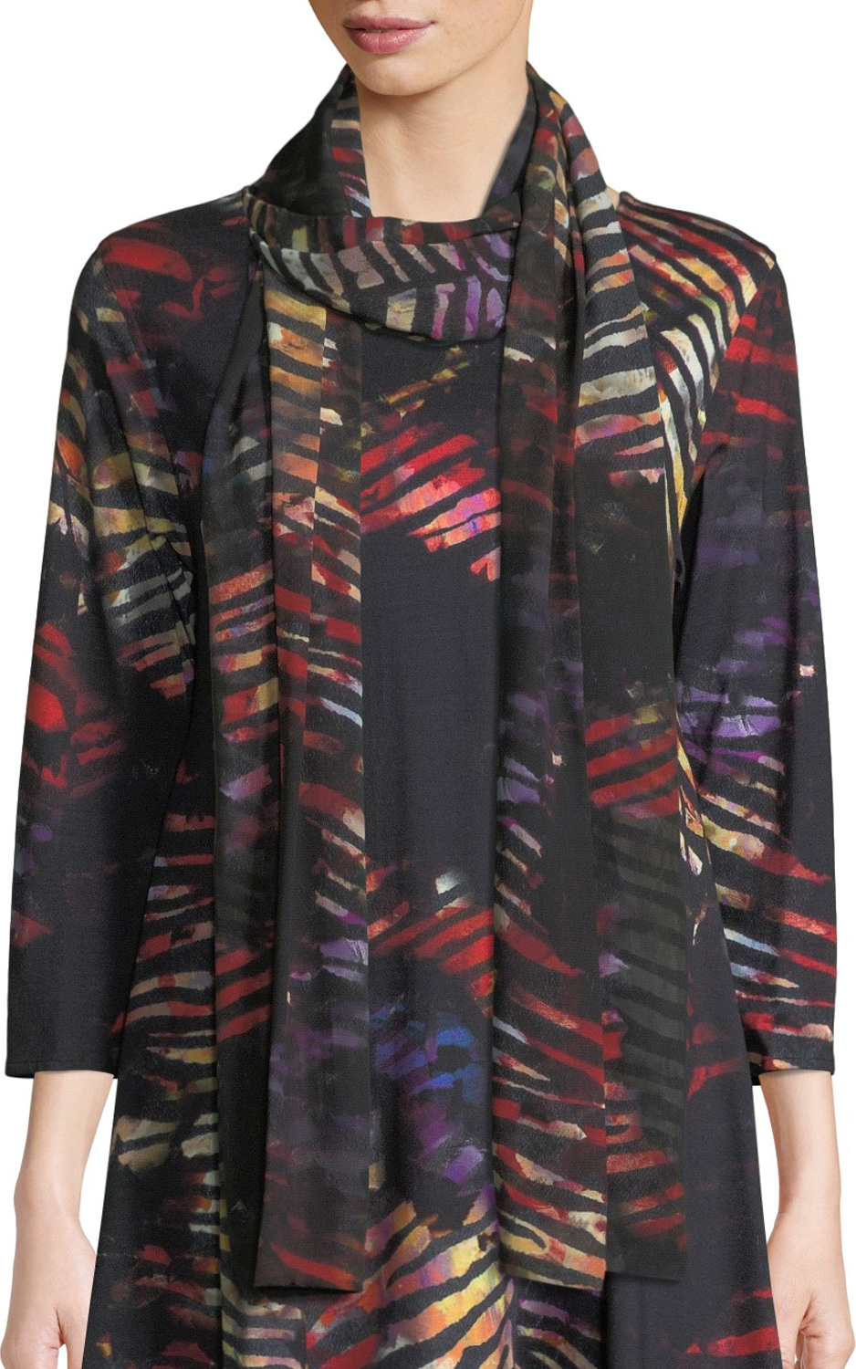 Caroline Rose Harvest Printed Georgette Scarf