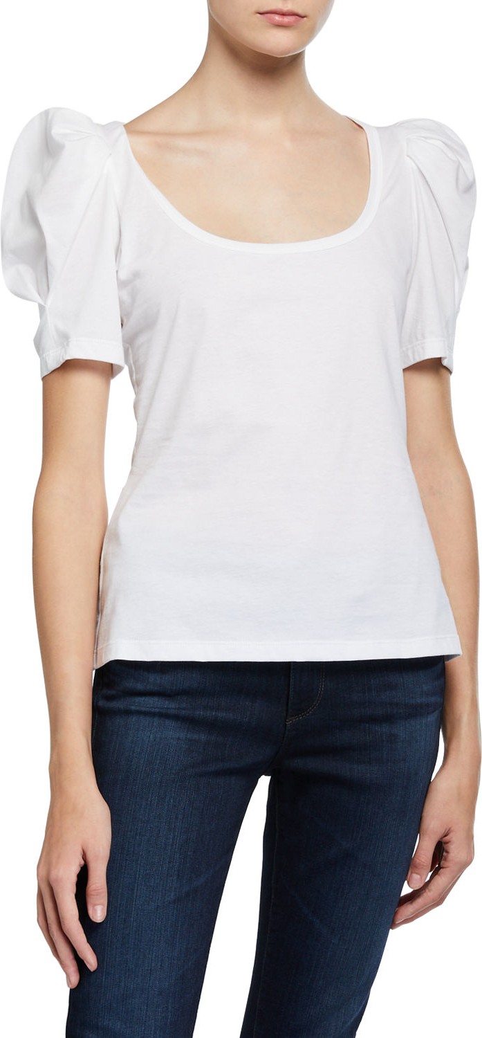 A.L.C. Rumi Scoop-Neck Puff-Sleeve Tee