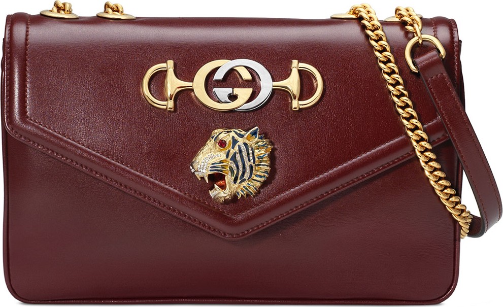 Gucci RAJAH MEDIUM LEATHER SHOULDER BAG