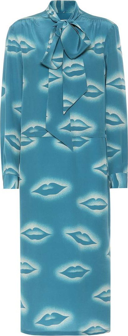 Dries Van Noten Printed silk midi dress