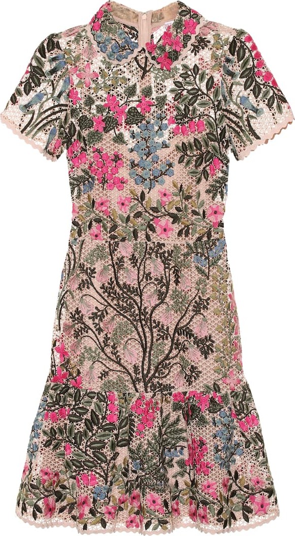 RED Valentino Embroidered broderie anglaise minidress