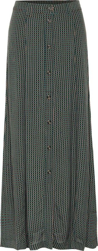 Ganni Checked maxi skirt