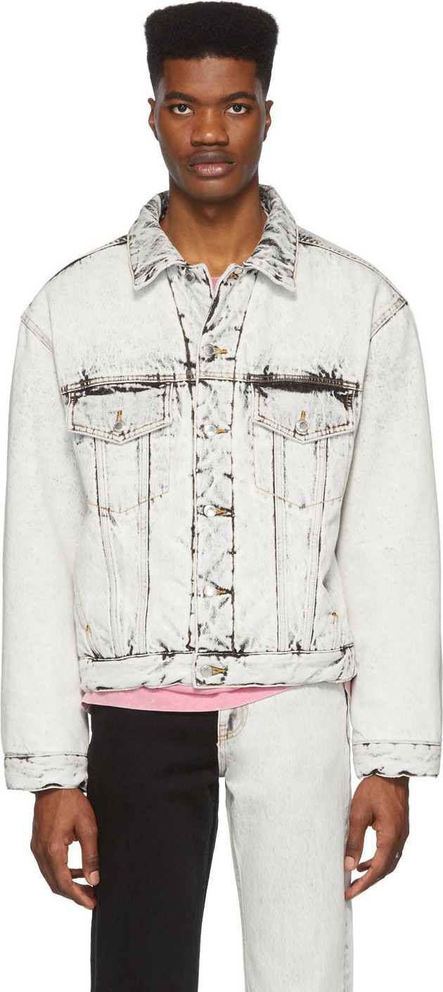 Alexander Wang White Denim Padded Trucker Jacket