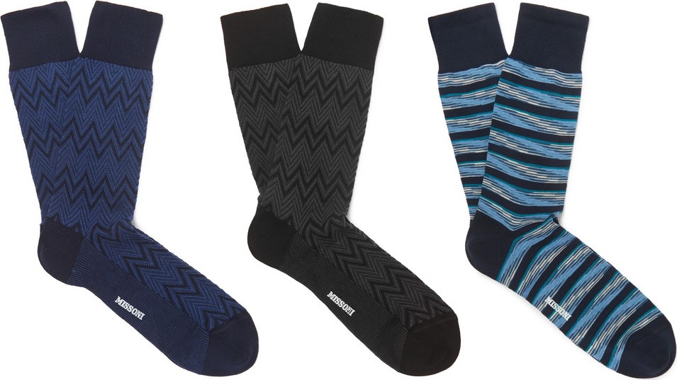 Missoni Three-Pack Cotton-Blend Jacquard Socks