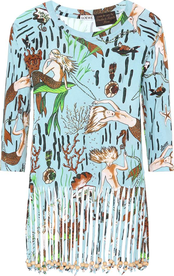 LOEWE X Paula's Ibiza fringe cotton T-shirt