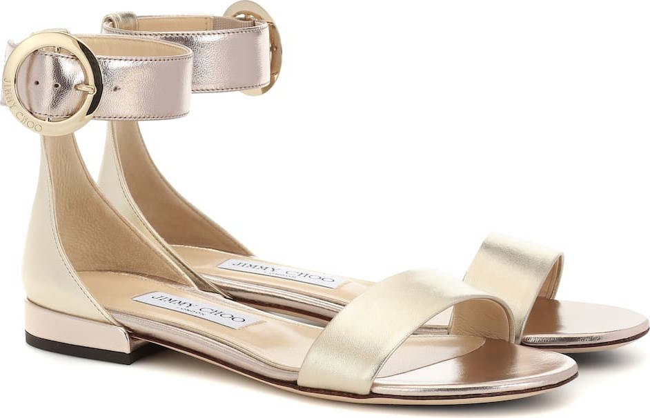 Jimmy Choo Jaimie metallic leather sandals