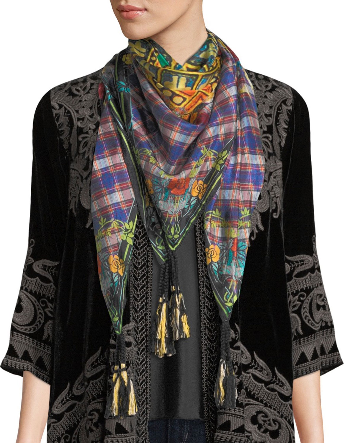 Johnny Was Reasona Printed Silk Scarf