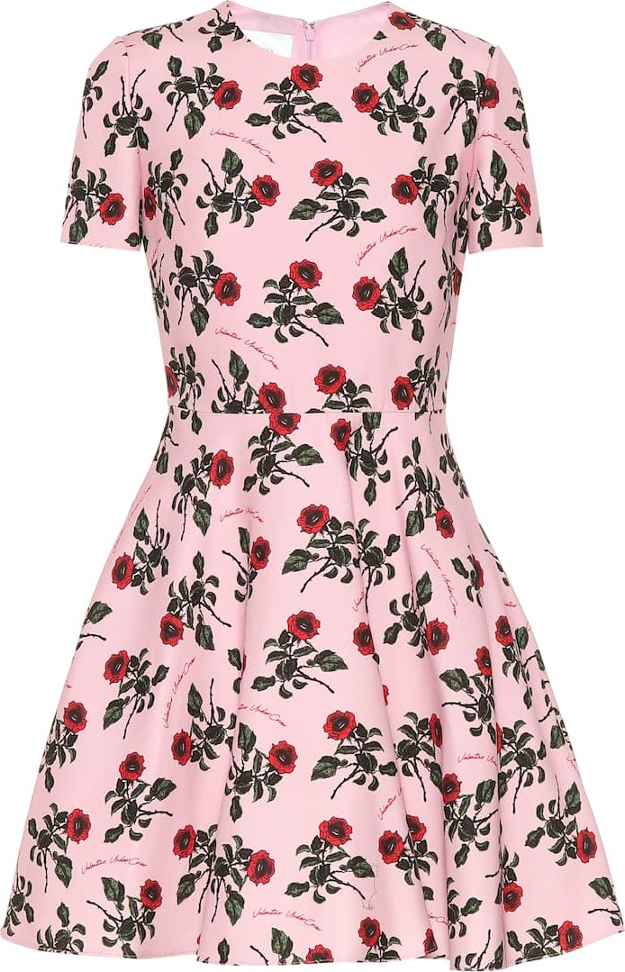 Valentino Floral silk and wool-blend dress