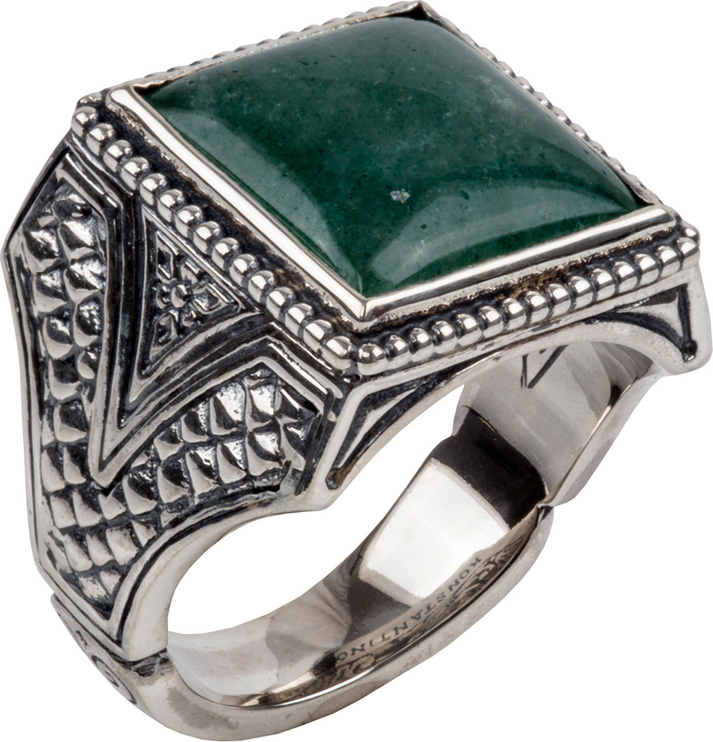 Konstantino Men's Sterling Silver & Aventurine Signet Ring