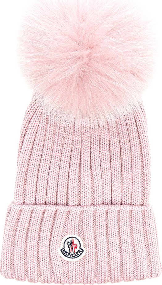 Moncler Berretto Beanie With Fox Fur Pom