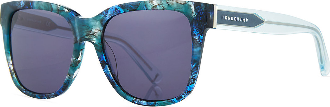 Longchamp Thick Square High-Temple Sunglasses