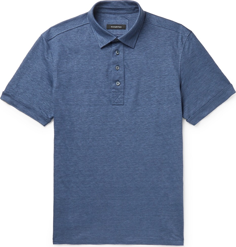Ermenegildo Zegna Mélange Linen Polo Shirt