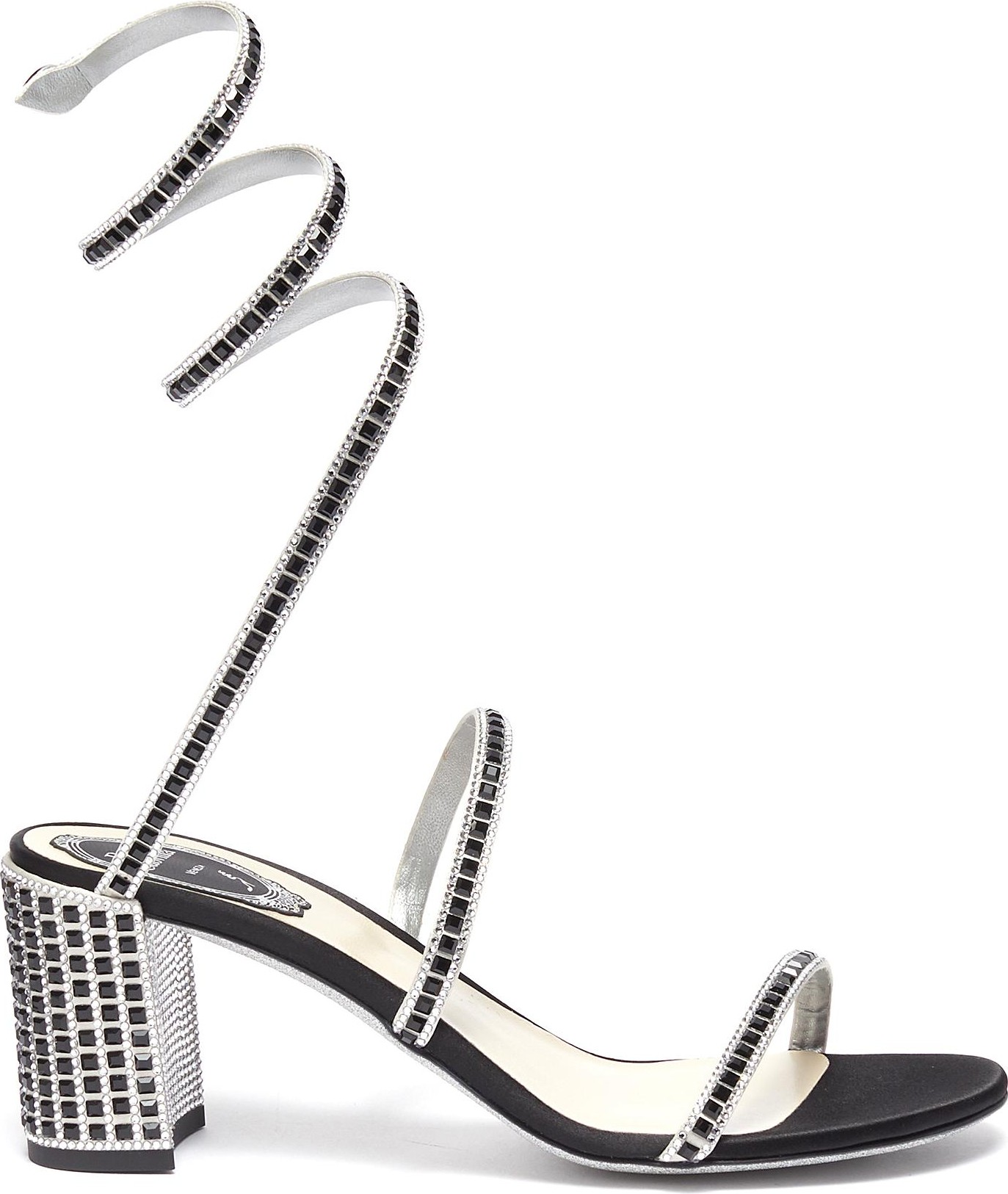 Rene Caovilla '''''''Cleo' strass coil anklet satin sandals