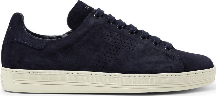 TOM FORD Warwick Perforated Suede Sneakers