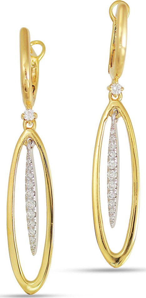 Frederic Sage 18k Oval & Diamond Dangle Earrings
