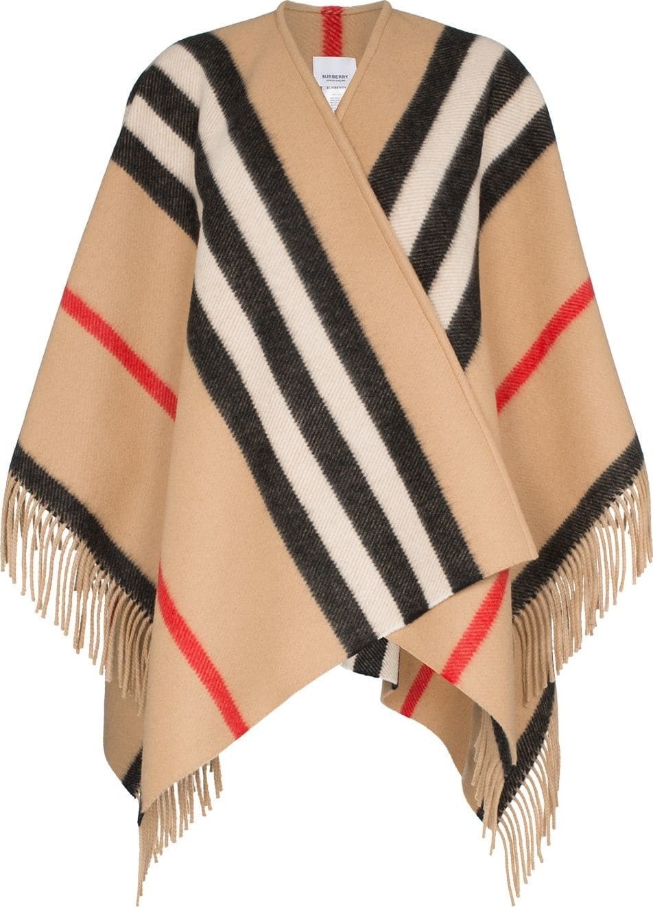 Burberry London England fringe detail cape-scarf