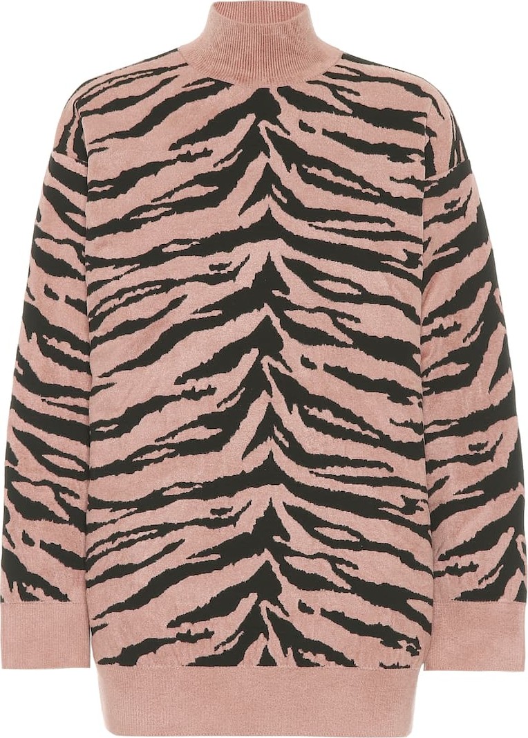 Alaïa Zebra jacquard turtleneck sweater