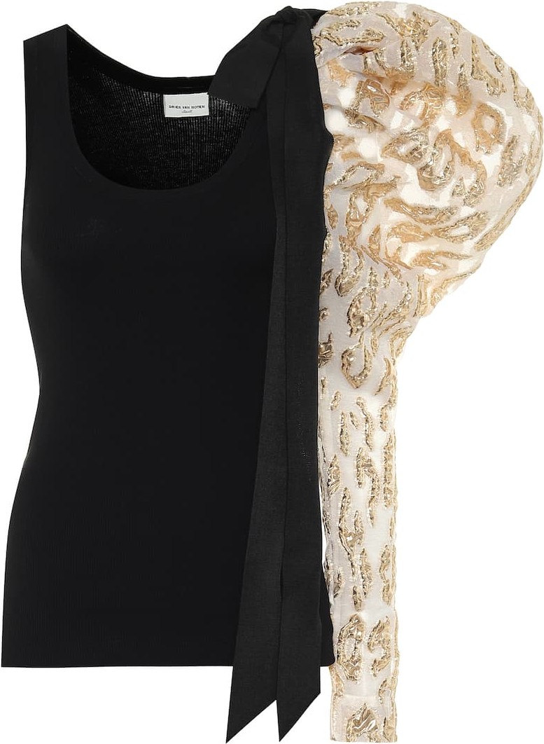 Dries Van Noten Brocade asymmetrical tank top