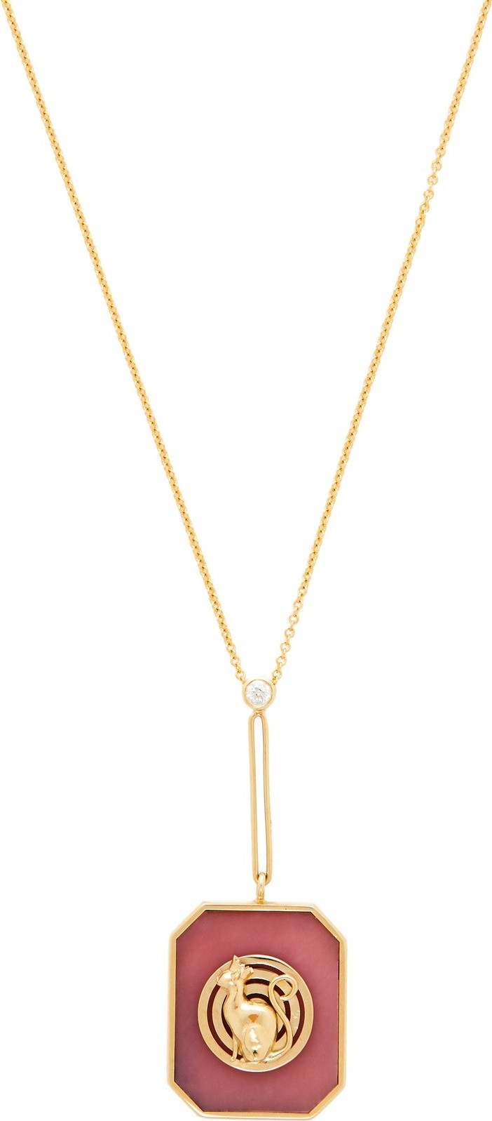 Retrouvai Lucky Token diamond, opal & gold necklace