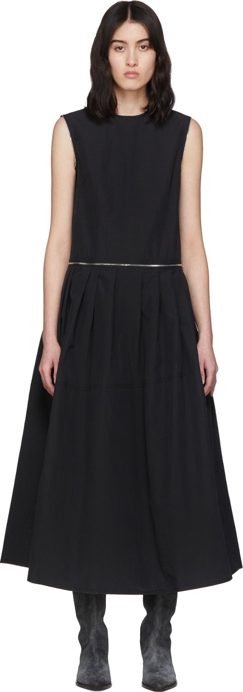 We11done Black Zip Detail Long Dress