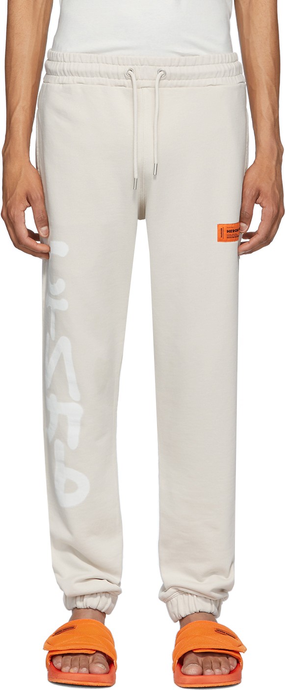 Heron Preston Beige Spray 'Style' Lounge Pants