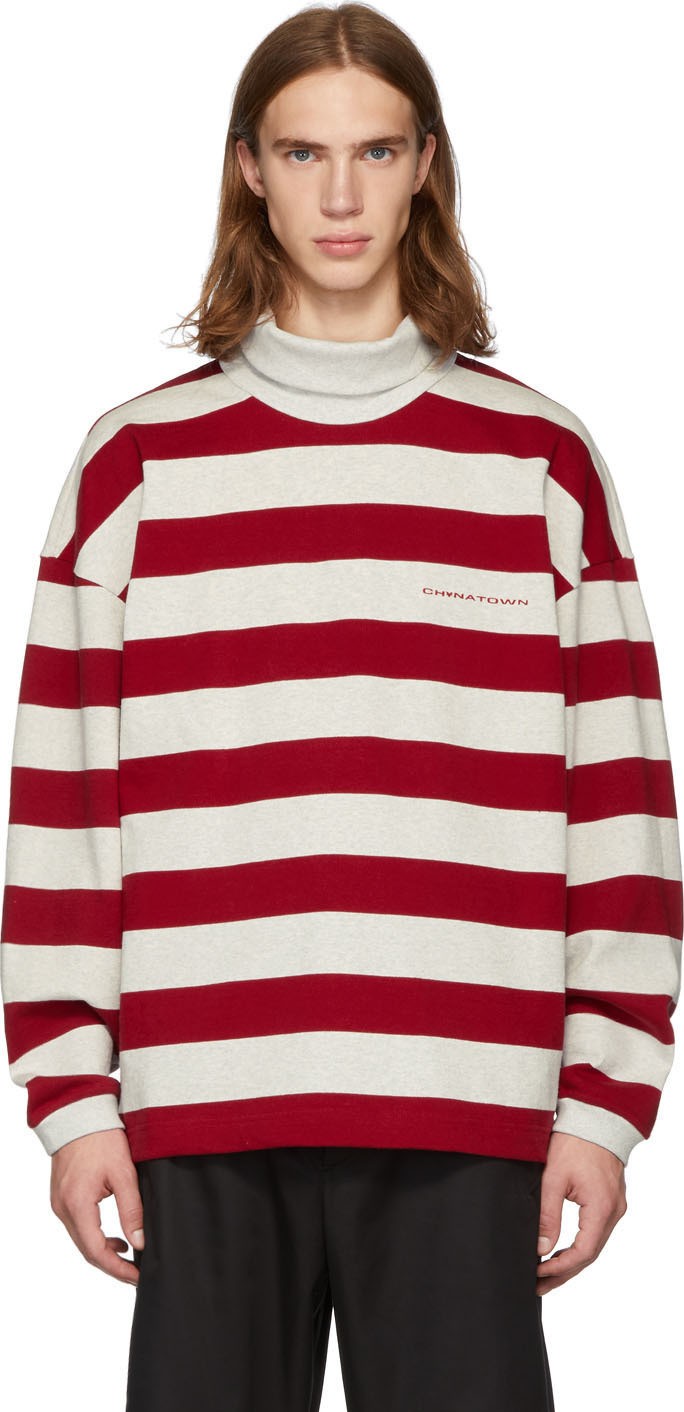 Alexander Wang Red & Grey 'Chynatown' Sweatshirt