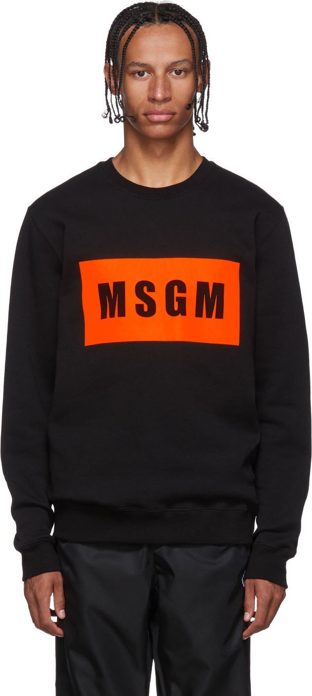 MSGM Black Box Logo Sweatshirt