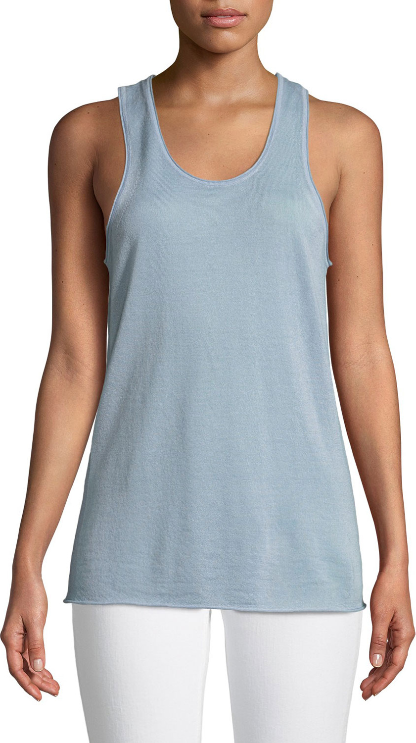 Theory Scoop-Neck Sleeveless Cashmere Tank Top