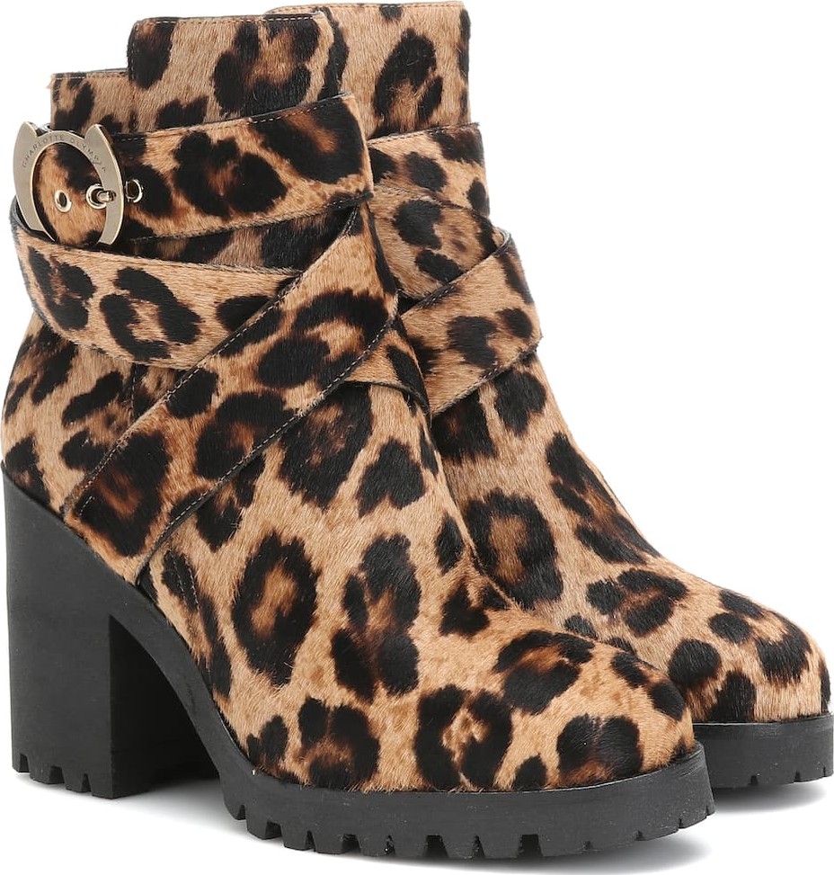 Charlotte Olympia Leopard-print calf hair ankle boots