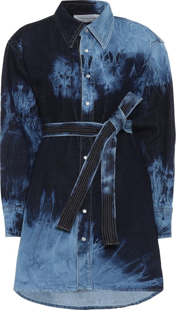 Matthew Adams Dolan Tie-dye denim shirt dress