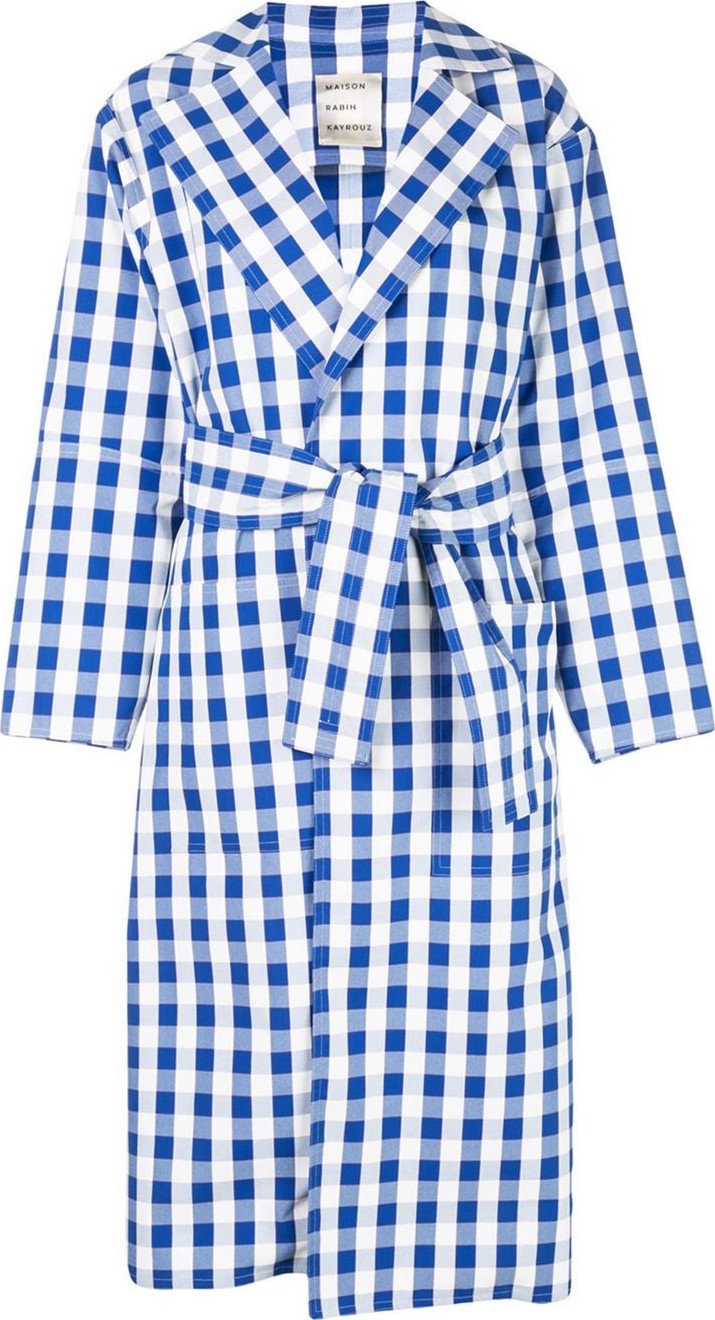 Maison Rabih Kayrouz belted gingham trench coat