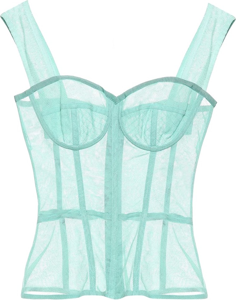 Dolce & Gabbana Cotton-blend mesh corset